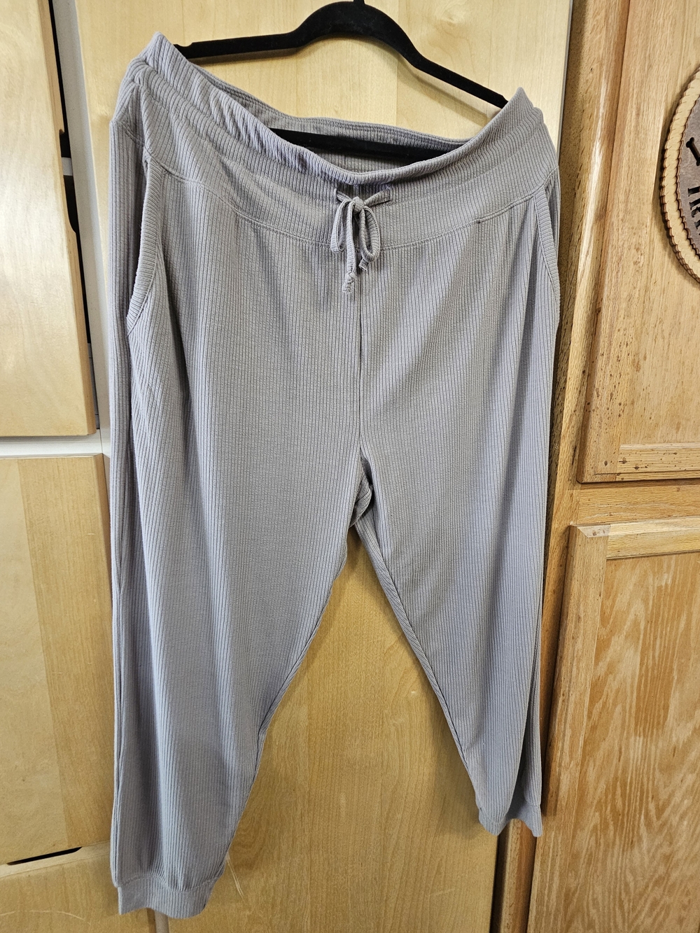 Mono B Ribbed Drawstring Pants in Taupe